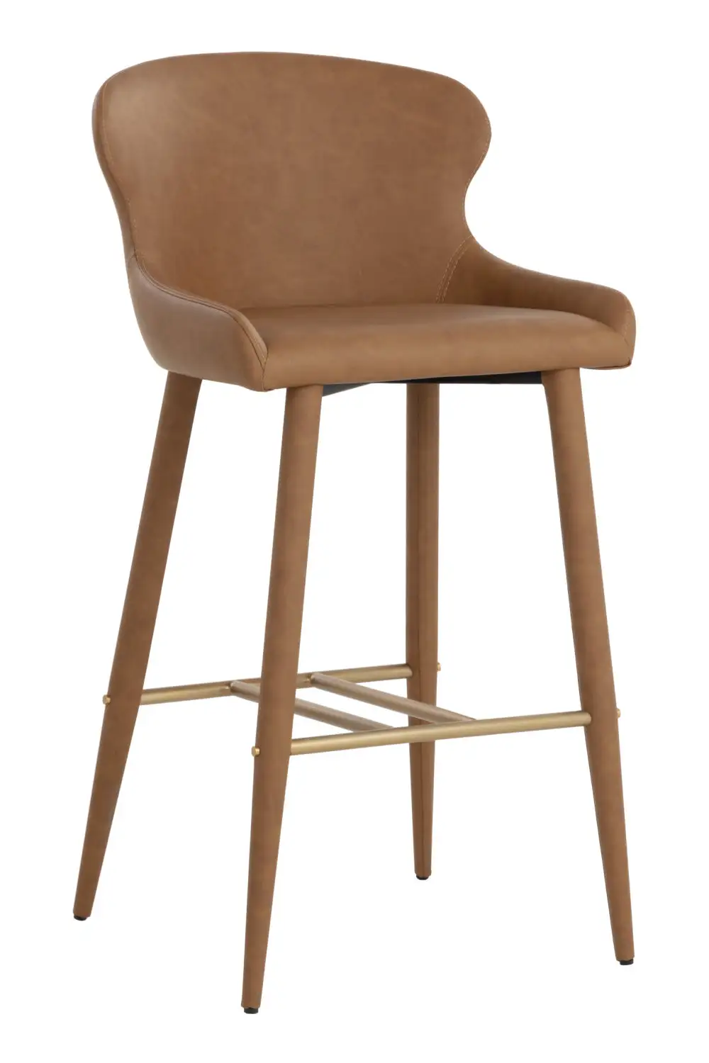 Shell-Seat Leather Bar Stool