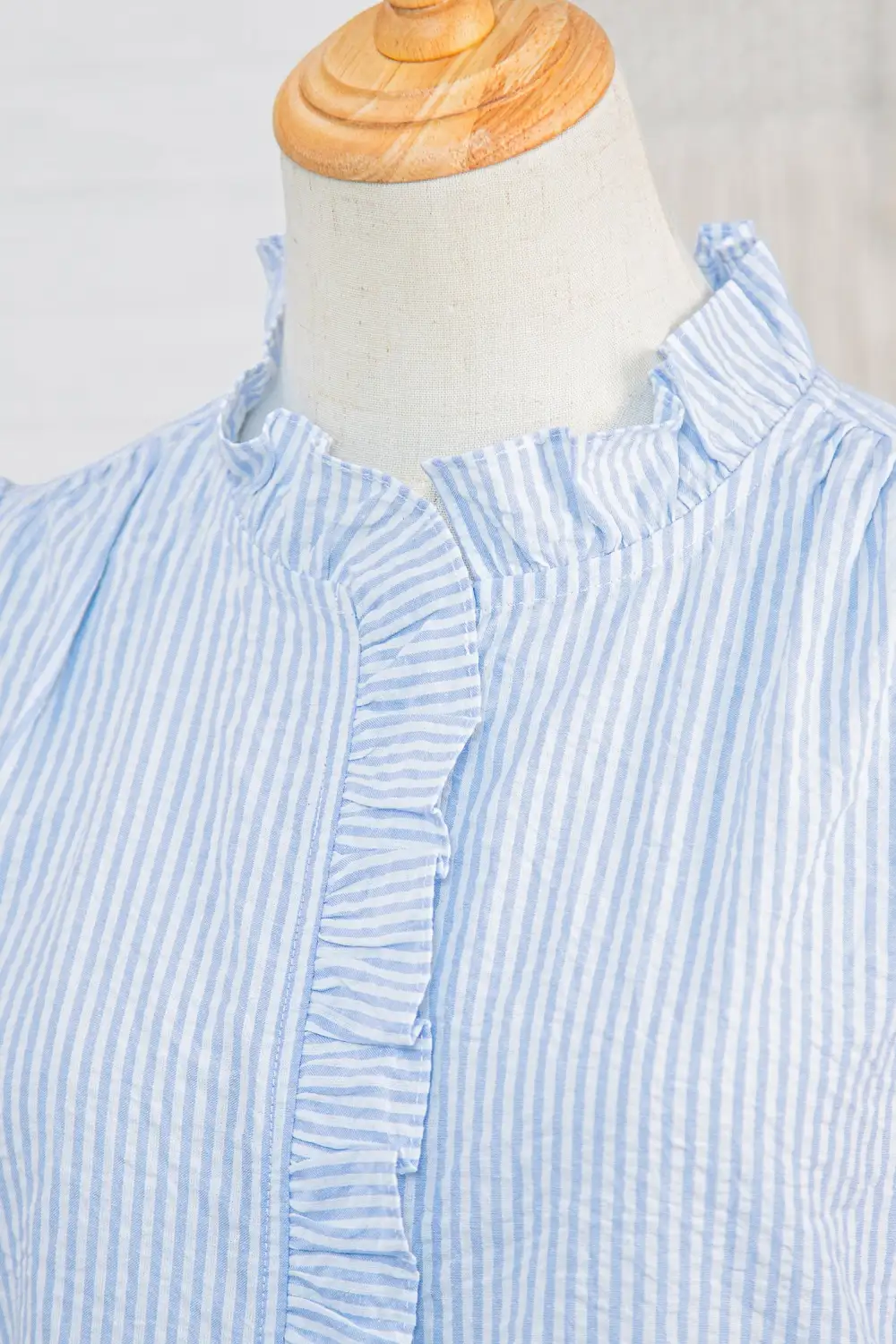 Striped Floral Embroidered Shirt Blouse
