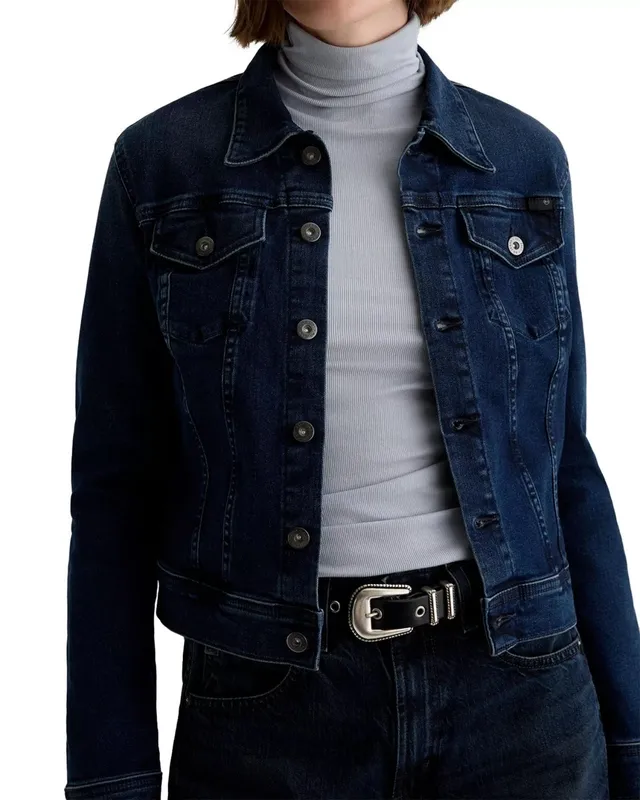 Denim Spread Collar Jacket