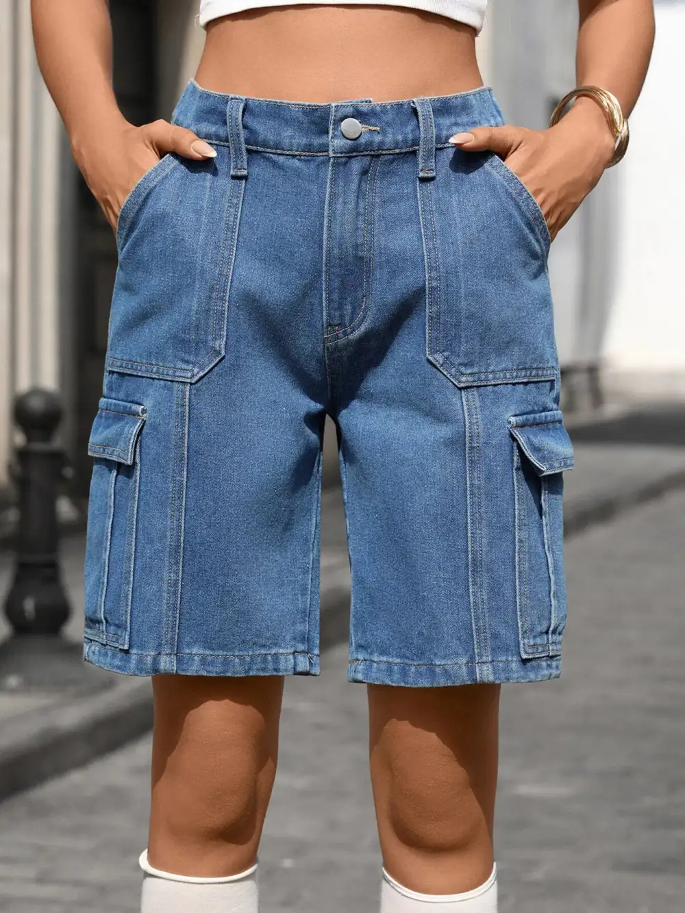 Pull On High Waist Shorts
