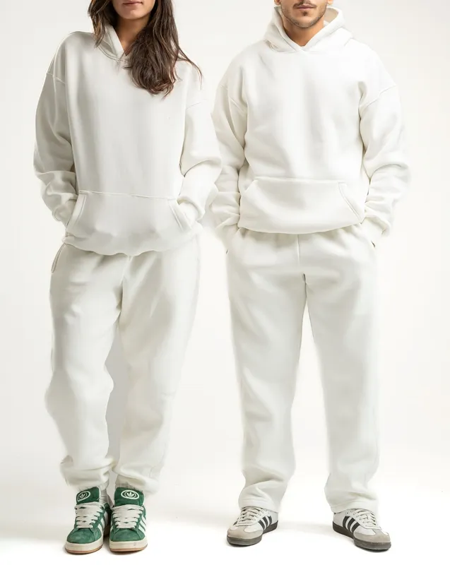 White Casual Loose Fit Sweatpants