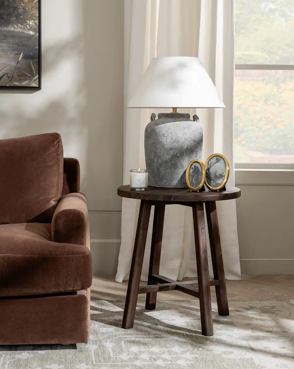 Round Wood Side Table
