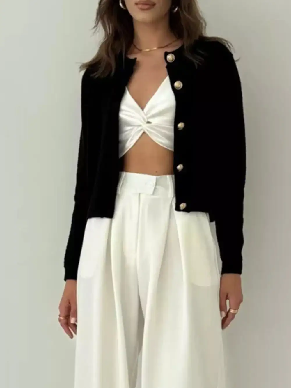 Button Up Texture Knit Cardigan