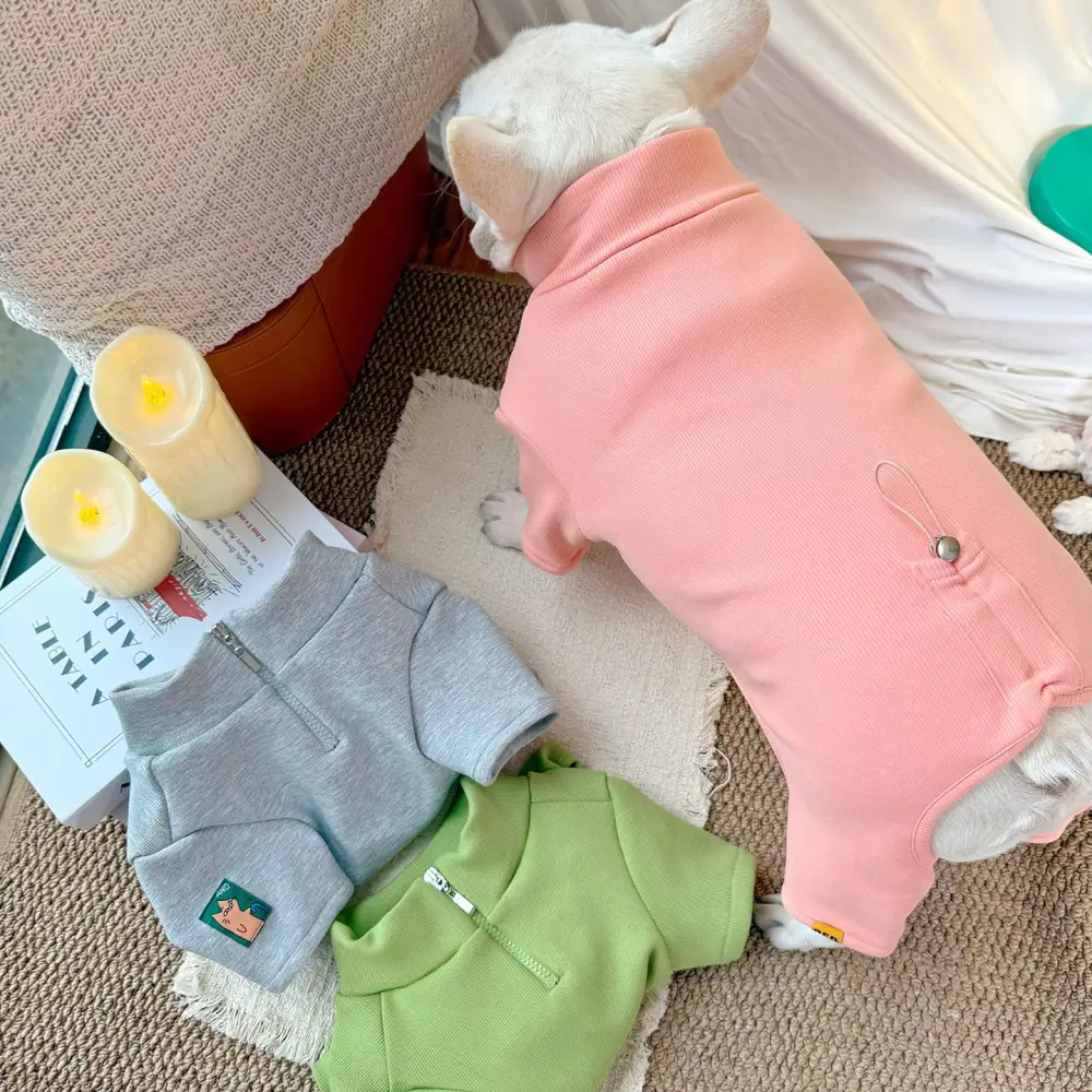 Zipper Up Fleece Lined Pajama Set