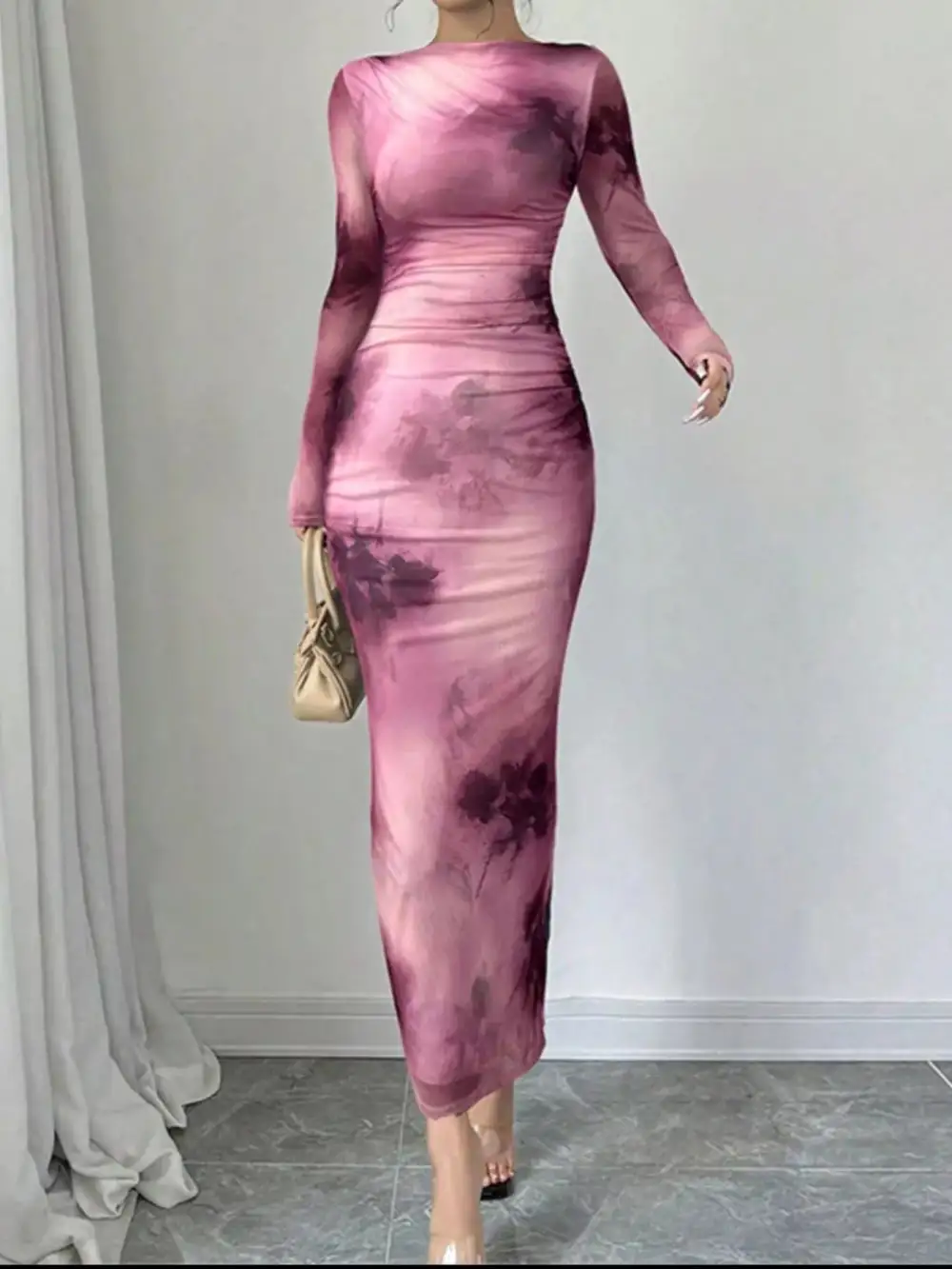 Relaxed Tie Dye Bodycon Maxi Dress