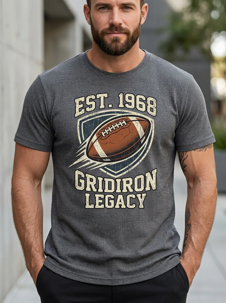 Men's American Football Gridiron Legacy 1968 Printed T-shirt