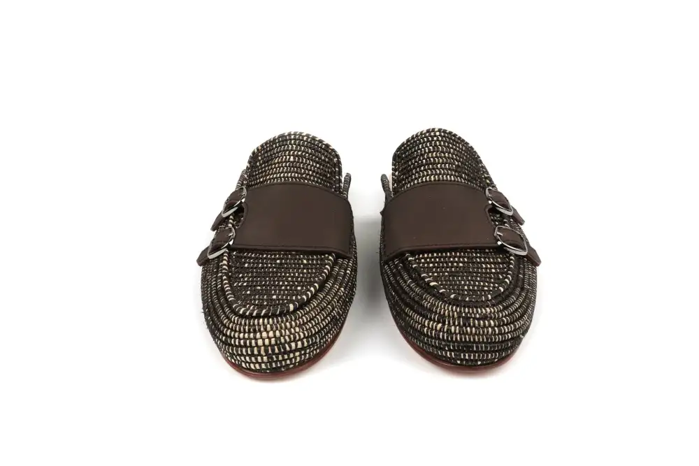 Artisan Woven Leather Slippers