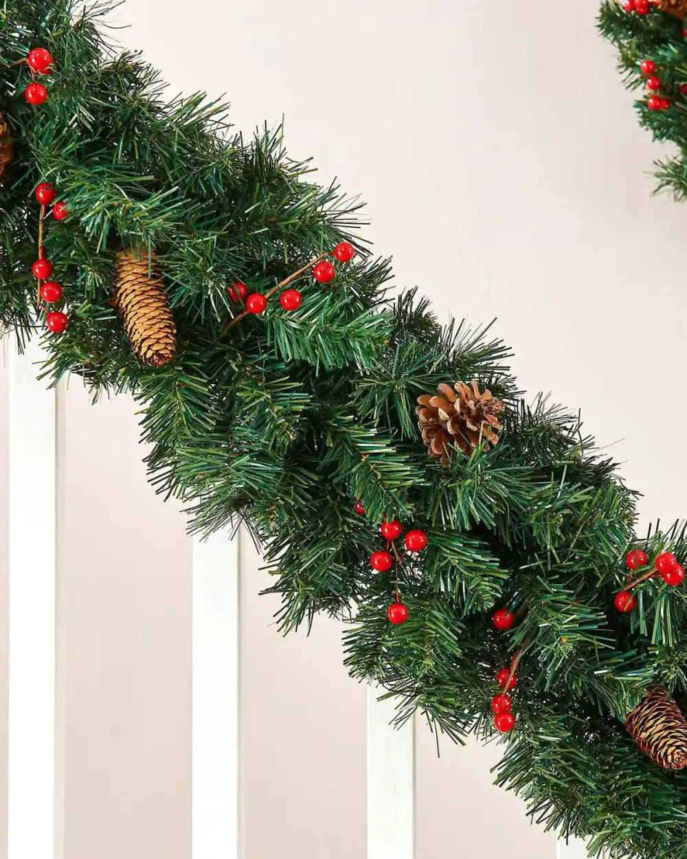 Full Mixed Pine Pinecone Berry Garland