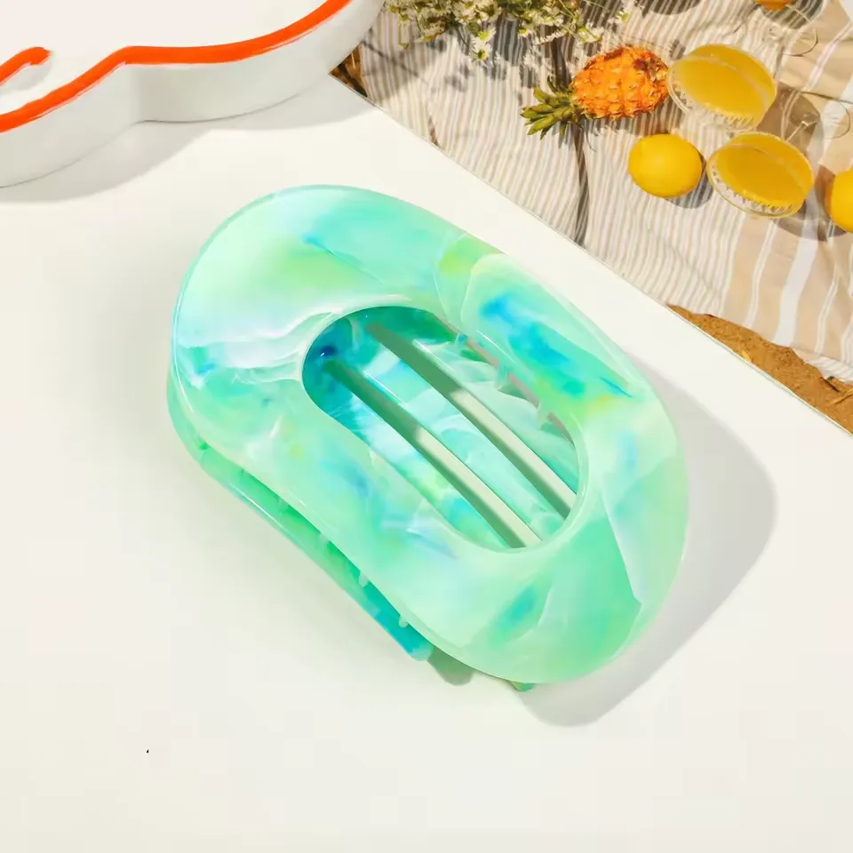 Marble Oval Hair Clip