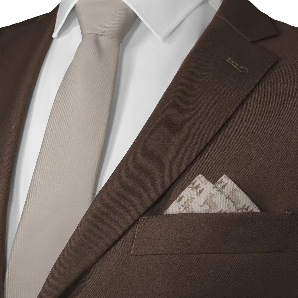 Refined Clean Animal Motif Pocket Square