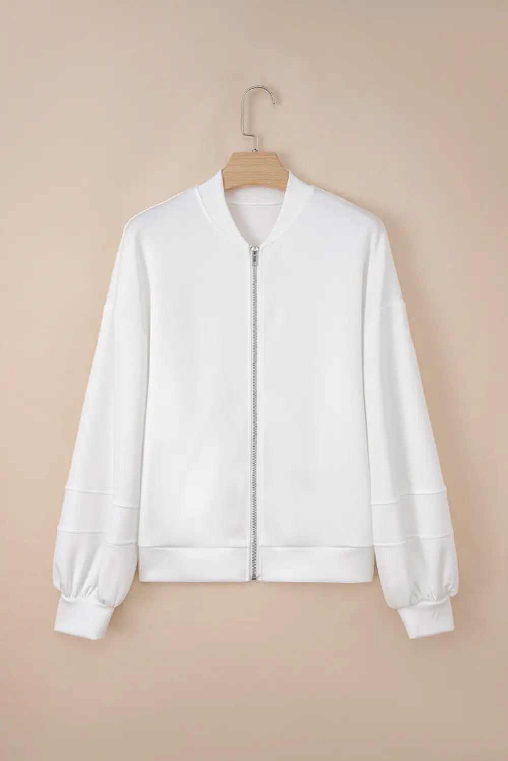 Zip-Up Denim Knit Jacket