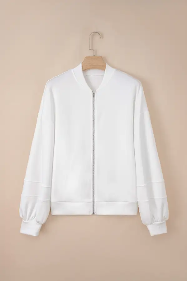 Zip-Up Denim Knit Jacket