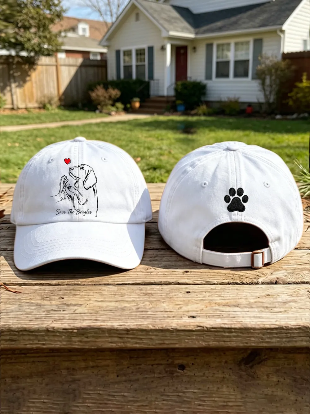 Unisex Save The Beagles Print Casual Hat
