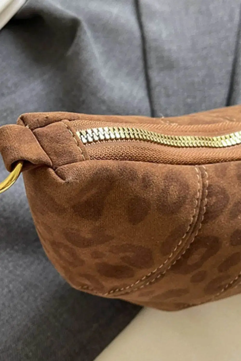 Faux Leather Suede Shoulder Bag