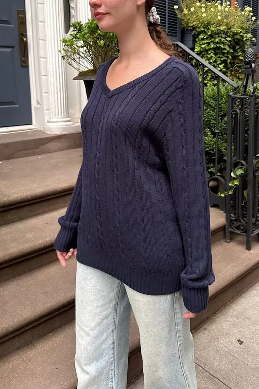 Classic Navy Ribbed Sweater