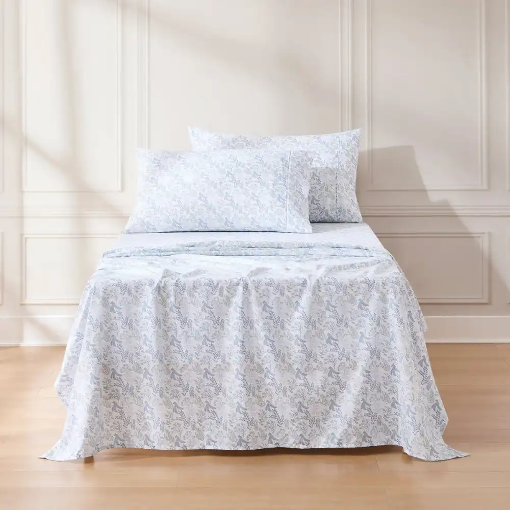 Floral Botanical Leaf Sheet Bedding Set