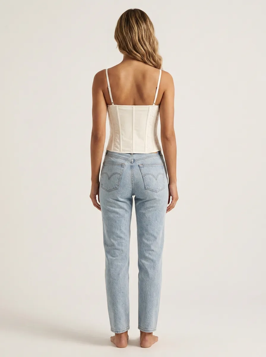 Floral Hook-Front Women's Corset Top