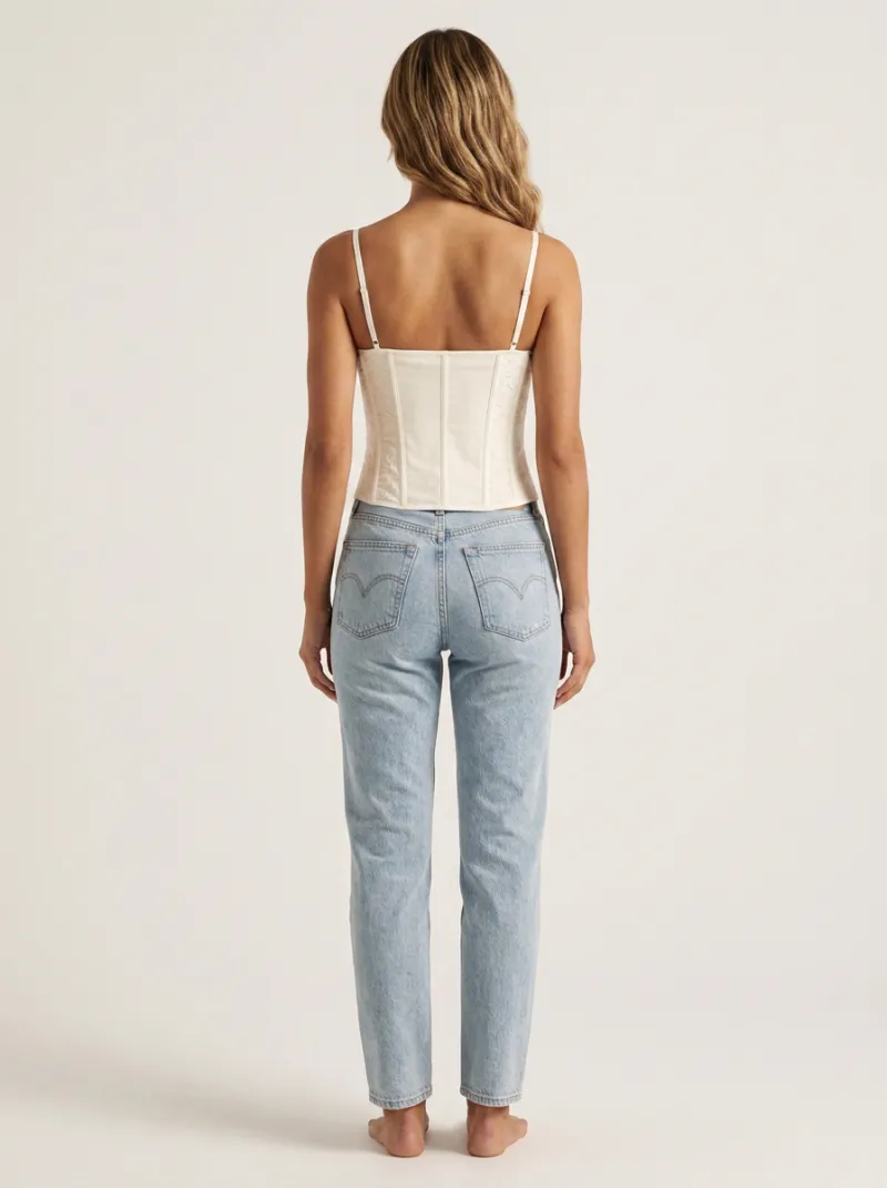 Floral Hook-Front Women's Corset Top