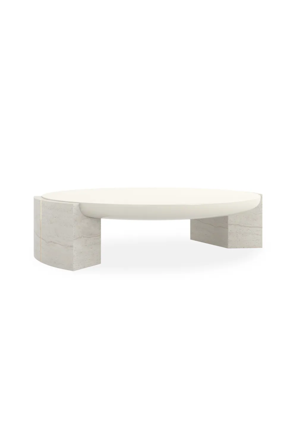 Sculptural Travertine Panels Cocktail Table
