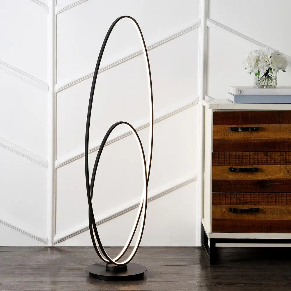 Metal Modern Contemporary Oval Dimmable Integrated LED Floor Lamp