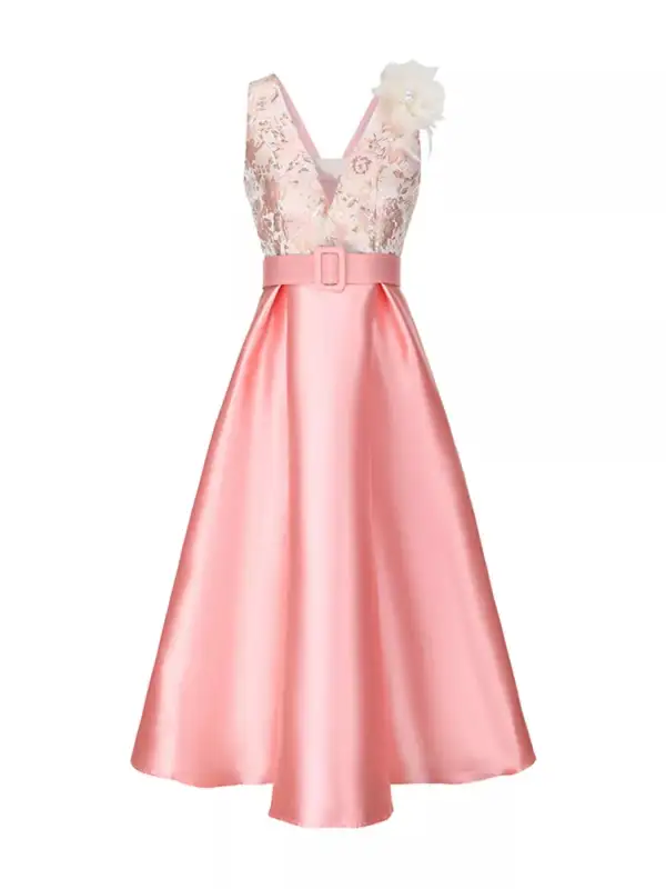 Sleeveless Belted Midi Dress