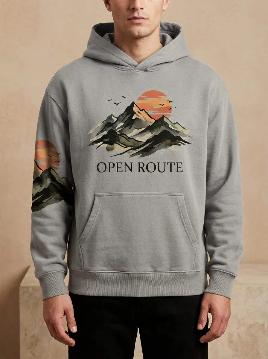 Mountain Sunset Open Route Hoodie