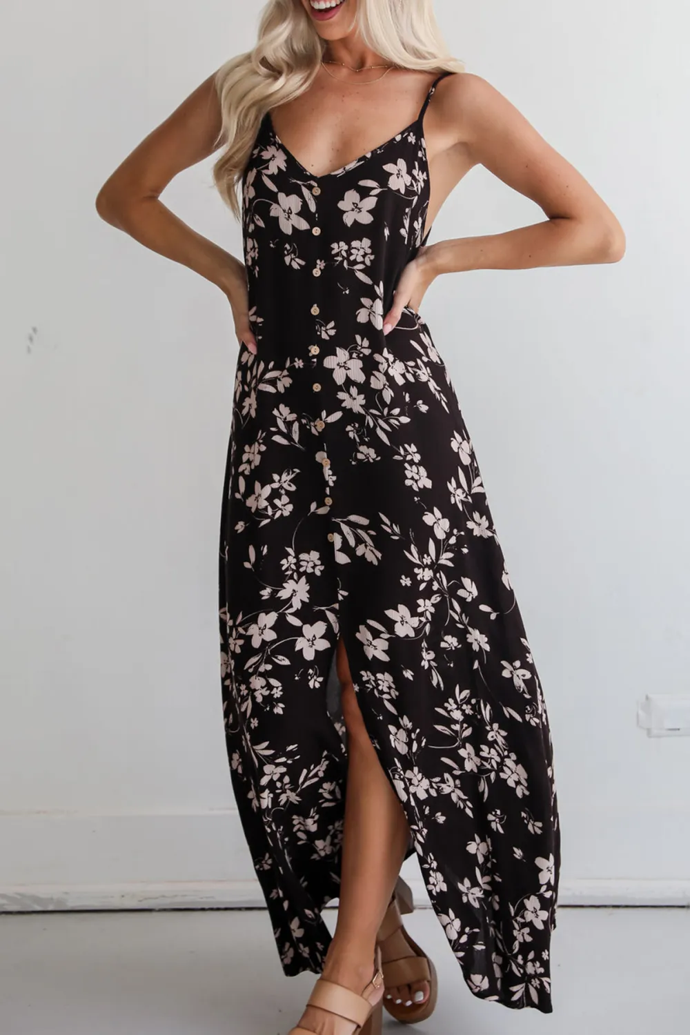 Black Floral Maxi Dress