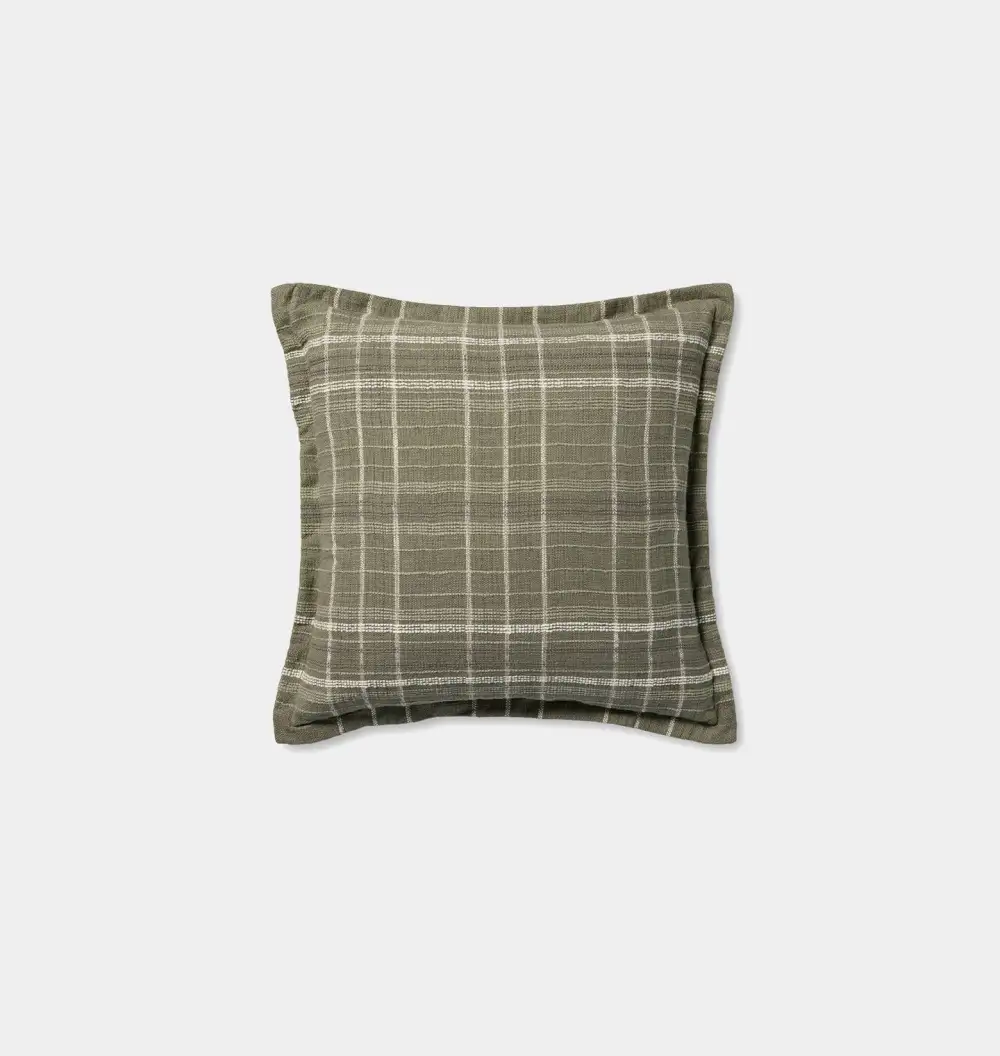 Olive Woven Pattern Sofa Throw Pillow