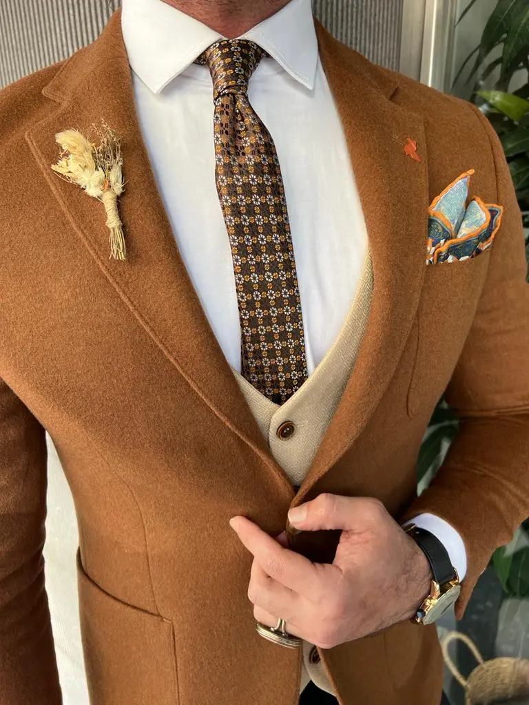 Slim Fit  Italian Fabric Stamped Blazer
