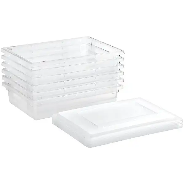Low-Profile Polycarbonate Food Storage Box with Lid