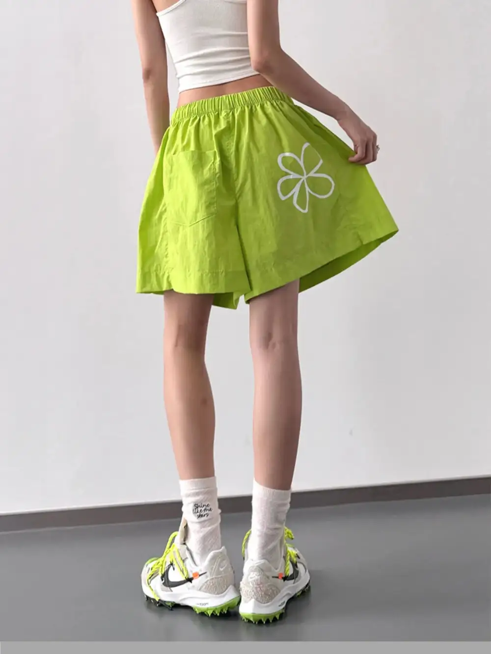 Polyester Elastic Waist Shorts