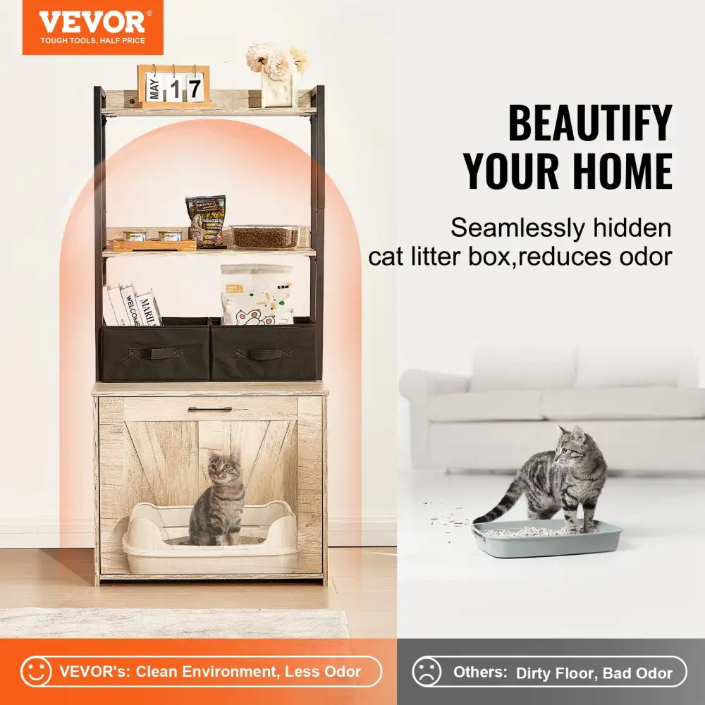 Hidden Storage Litter Box Enclosure