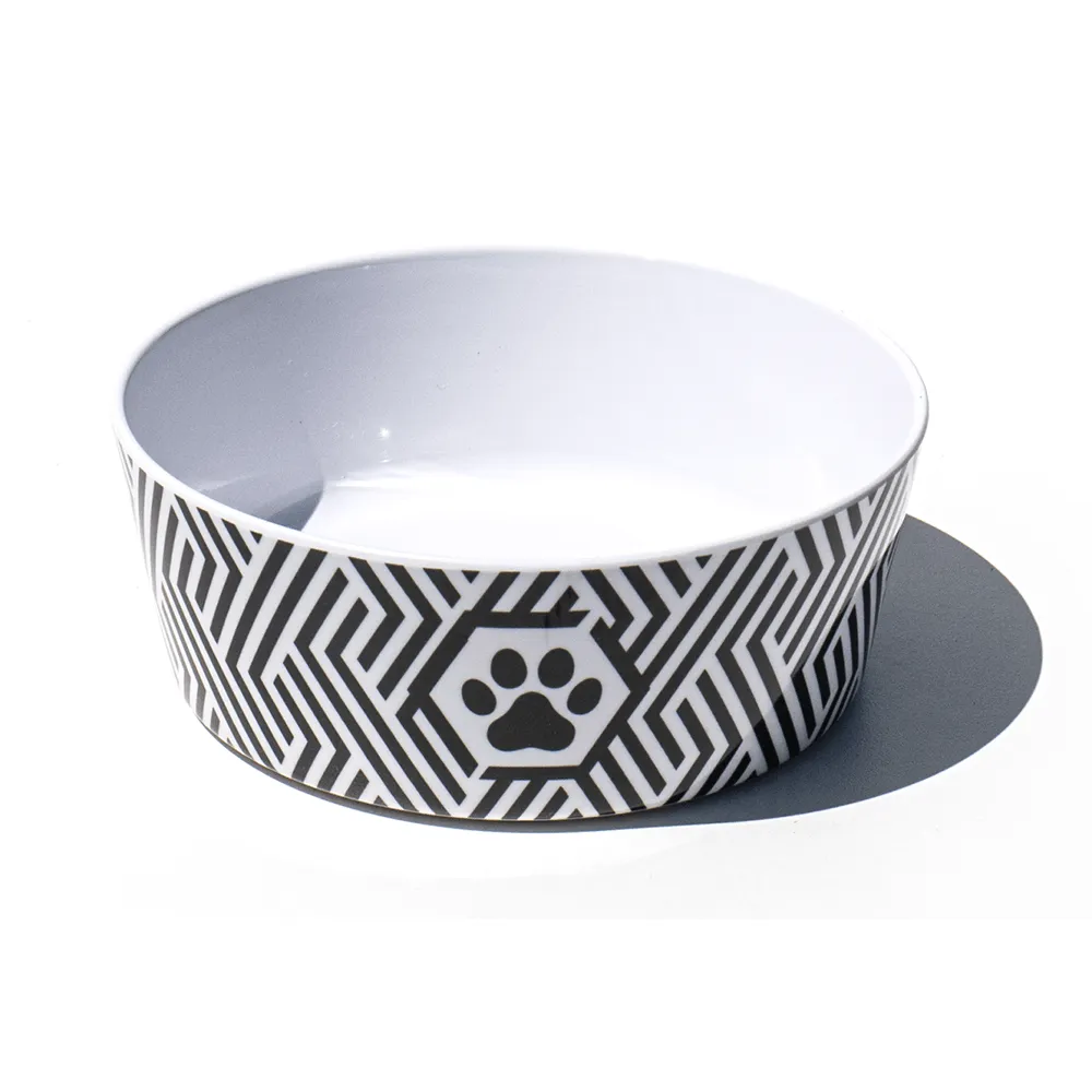 Geometric Paw Dog Bowl