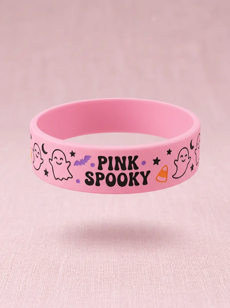 Cute-Spooky Ghost Candy Halloween Graphic Wristband