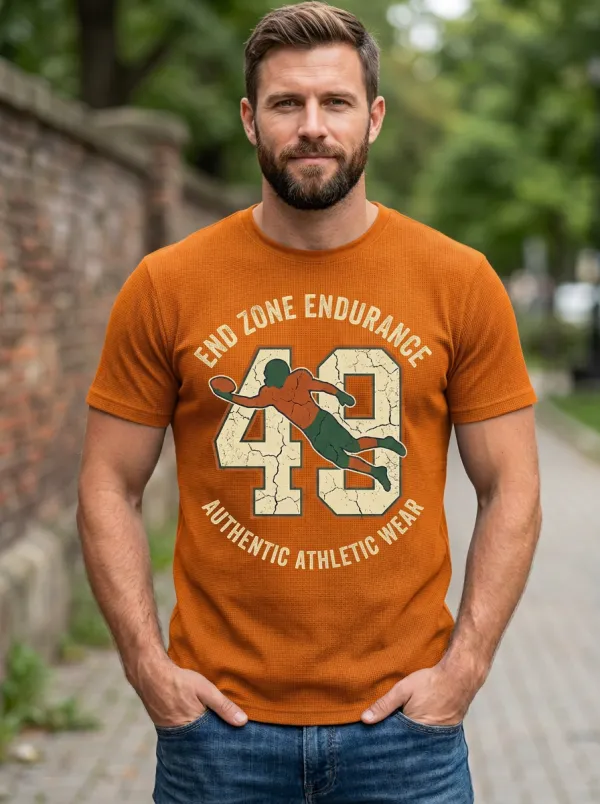 Men's Football Lover End Zone 49 Graphic Printed T-shirt