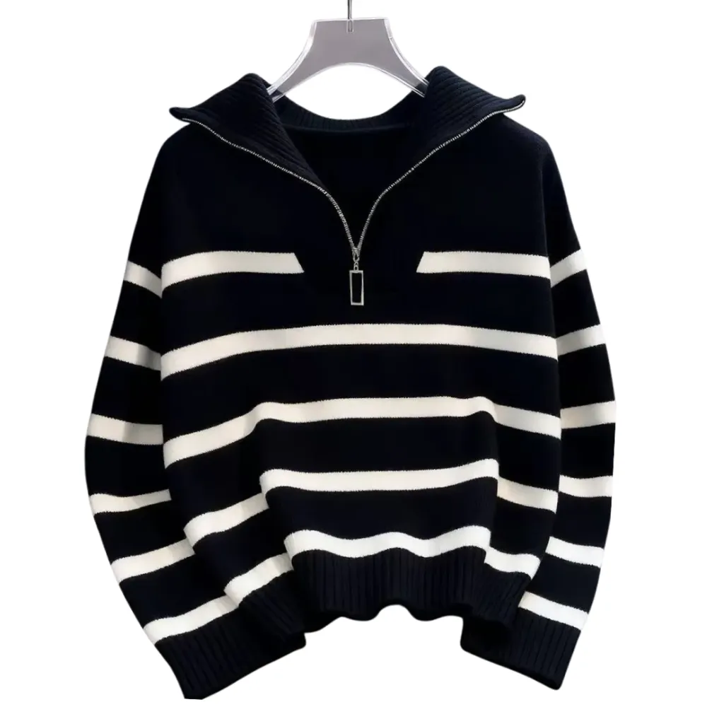 Lounge Ready Half Zip Zip Neck Knit Sweater