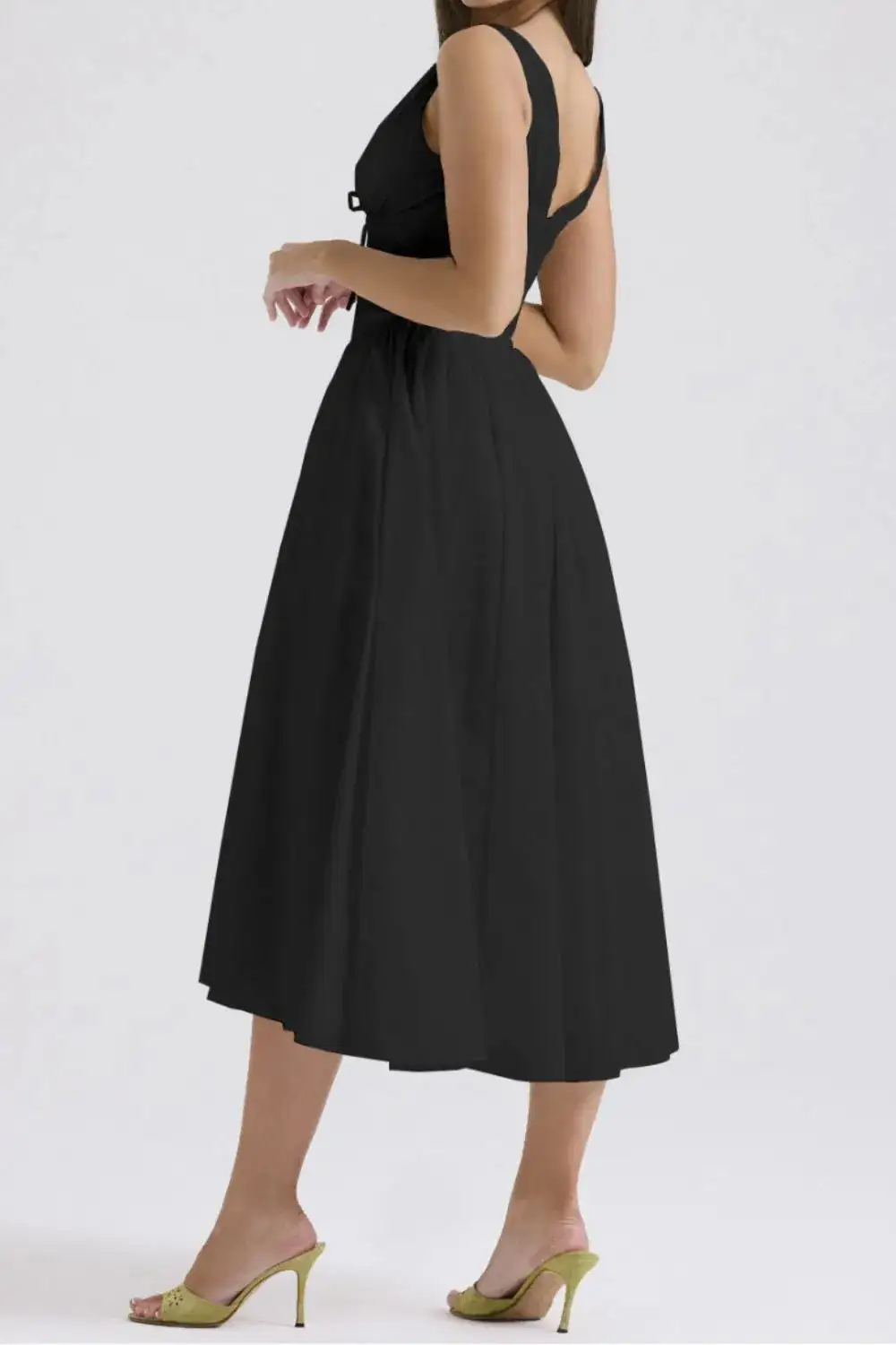 Modern V Neck Sleeveless Casual Dress