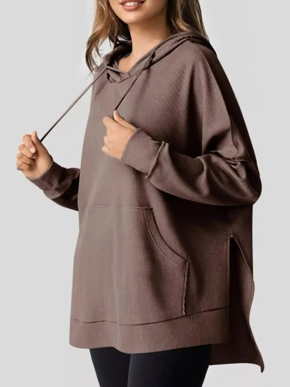 Refined Drawstring Pocketed Oversized Hoodie