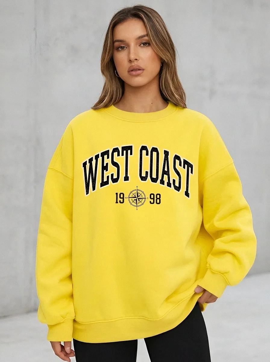 Women's West Coast 1998 Compass Printed Sweatshirt