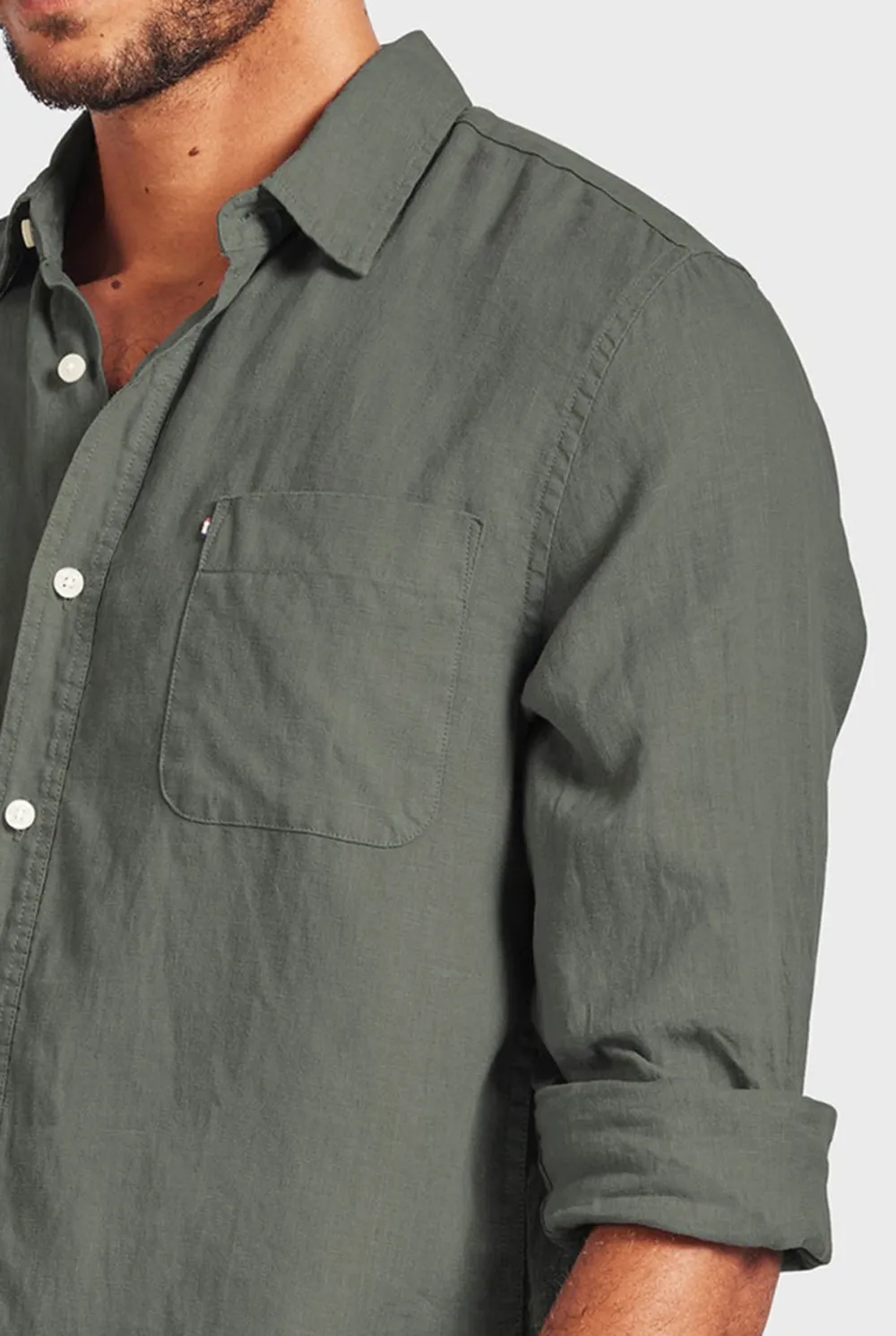 Abstract Stripe Linen Casual Button Up Shirt