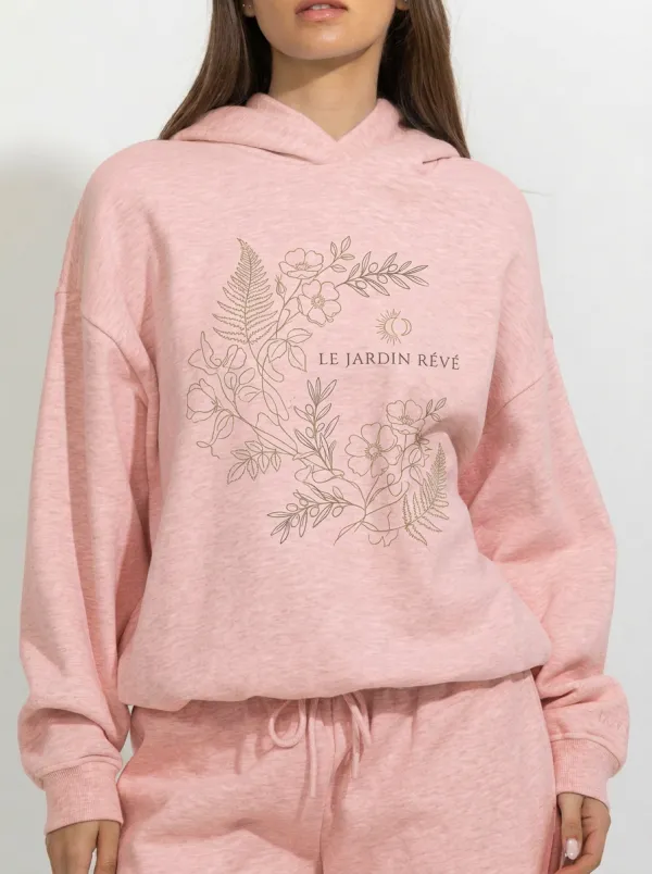 Women's Botanical Floral Le Jardin Rêvé Printed Hoodie