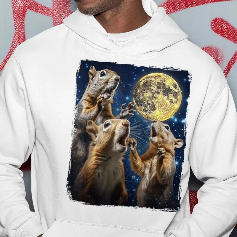 Squirrel Howling At Moon Hoodie