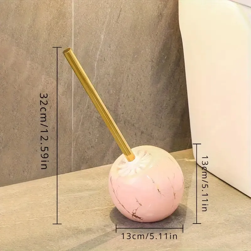 A 2-Piece Nordic Creative Ceramic Long-Handled Toilet Brush Set