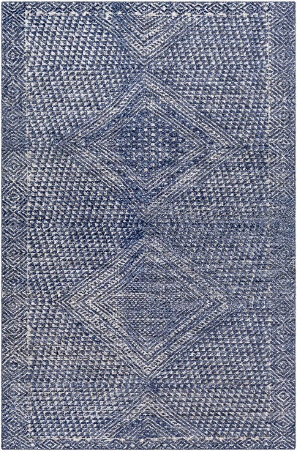Layered Bohemian Hand Knotted Wool Area Rug
