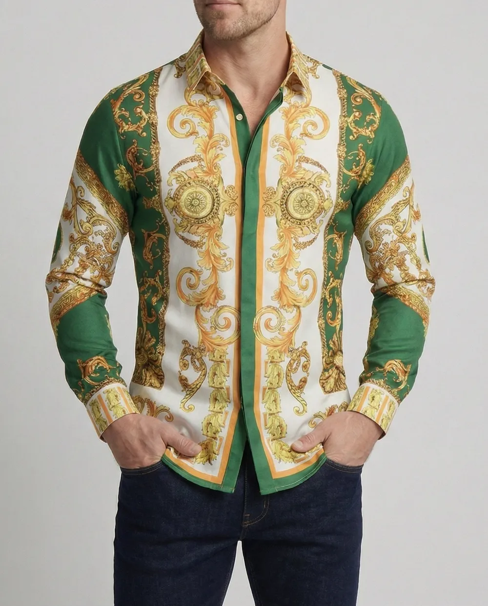 Men's Shirt With Impressive Baroque Pattern