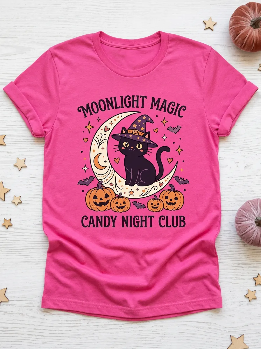 Pumpkin Witch Halloween Graphic T-Shirt