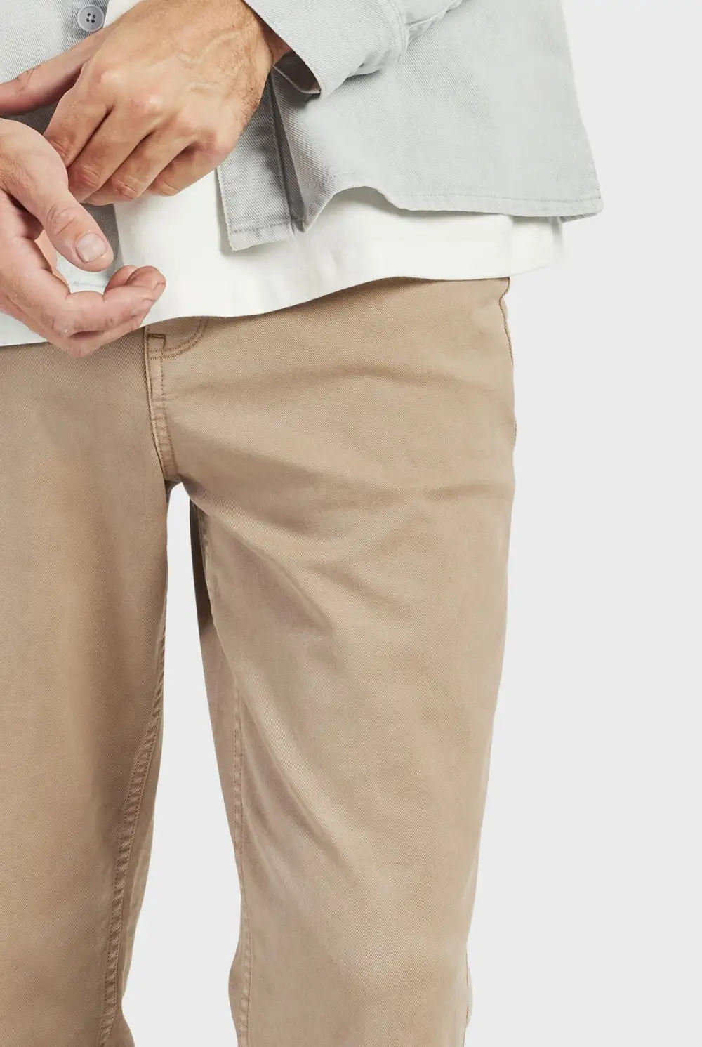 Relaxed Tapered Cotton Twill Casual Trousers
