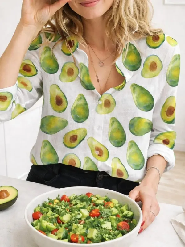 Avocado Print Casual Shirt