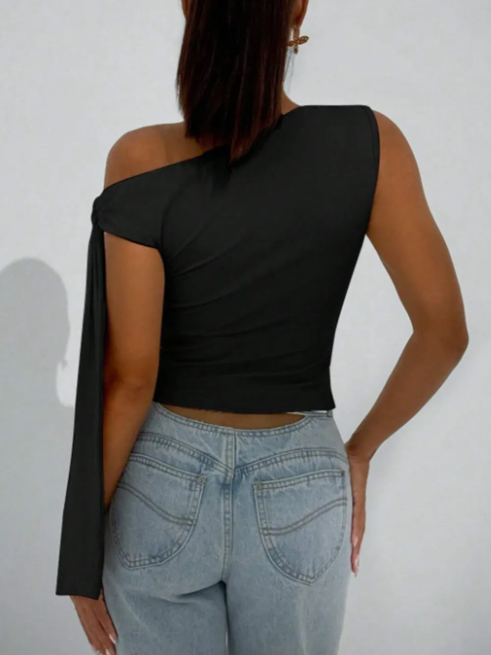 One Shoulder Tie Detail Cami Top