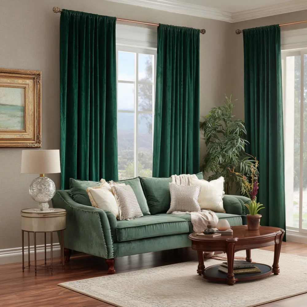 Velvet Rod Pocket Curtain Panel
